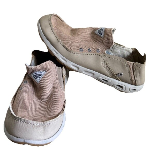 COLUMBIA PFG BAHAMA VENT SHOES BM0098-271 SIZE 8.5 MENS CANVAS BEIGE - Picture 1 of 10